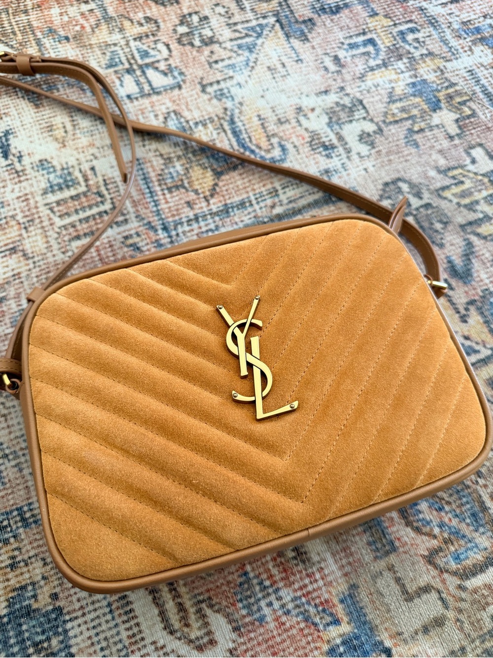 Tan Crossbody Bag with Tassel Accent